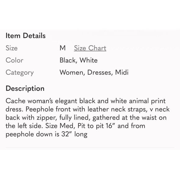 CACHE | black & white animal print dress M - Picture 8 of 8